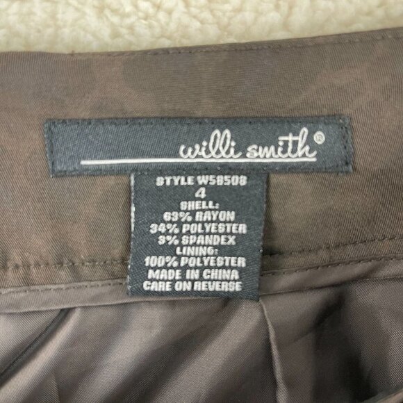 Willi Smith Women's Brown Animal‎ Print A-Line Work Wear Business Skirt Size 4 - Picture 7 of 8